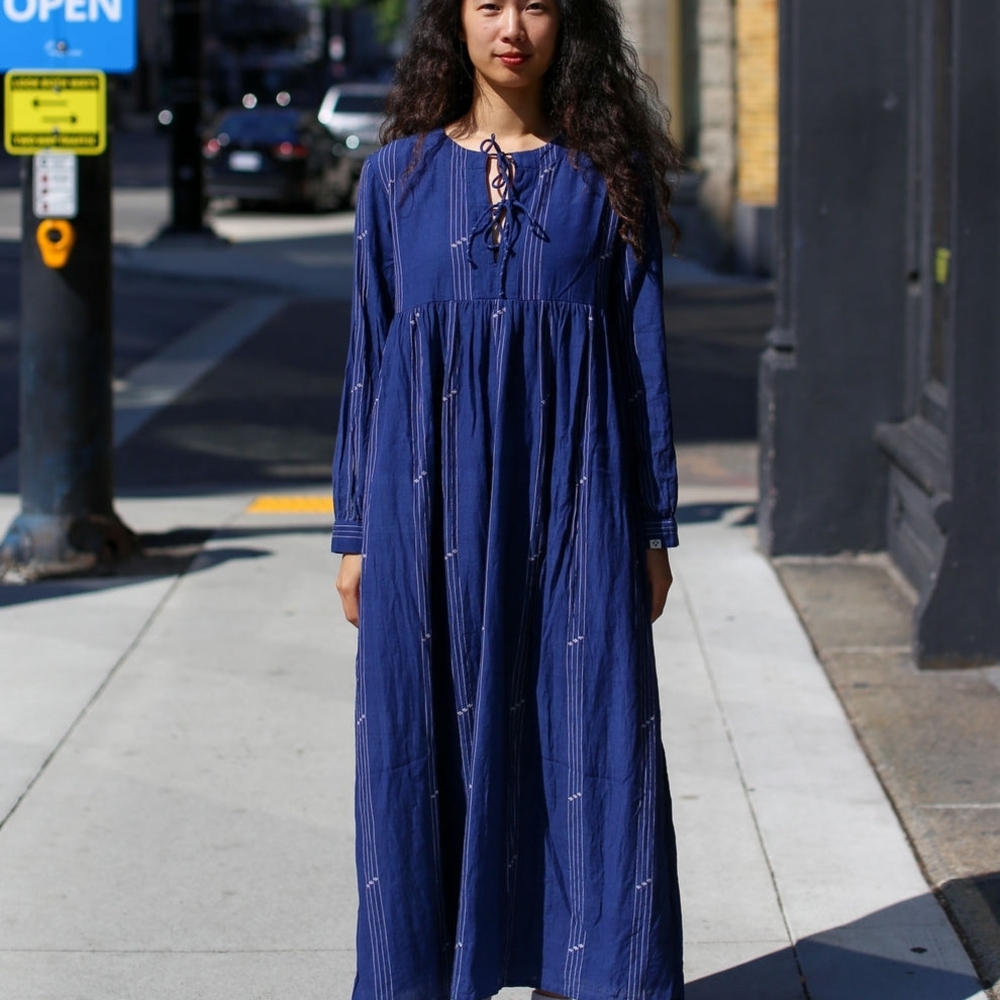Bsbee Ramon Dress — Blue Khadi Cotton | Size S